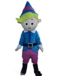 2019 Discount factory sale Good quality a thin little boy mascot costume with blue shirt for adult to wear