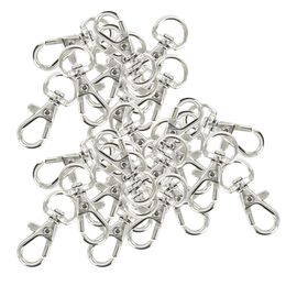 50pcs Swivel Carabiners Keychain Silver Colour