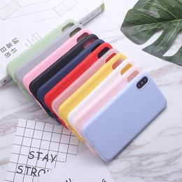 Soft Ultra Thin Tpu Phone Protection Cases for Iphone 6 7 8 X XR 11 12 13 14 15 Pro Max Shockproof Candy Color