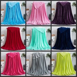 Solid Colour Blankets Pet Blankets Coral Fleece Blanket Subgift Air Conditioning Blankets Customised Flange Blanket Yoga Blanket Winter Warm