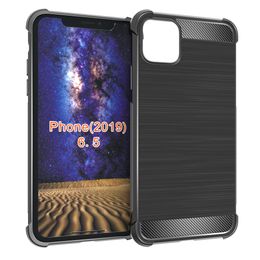 black non-slip soft Carbon Fibre shockproof TPU Gel Case for iPhone 11 Pro max 6.5" 2019