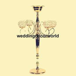 Wedding Crystal Candelabra Metal Candle Holder with Flower Bowl Tall Candlestick Decoration Table Centrepiece Flower Stand Vase decor253