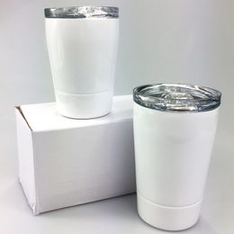 DIY Heat Sublimation 9oz Wine glasses Kids mug Stemless stainless steel tumbler small tumbler water bottle with straws