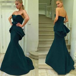 2020 New Sweetheart Neck Mermaid Long dark Green Plus Size Evening Dresses Zipper Back Floor-length Formal Evening Gowns Prom Party