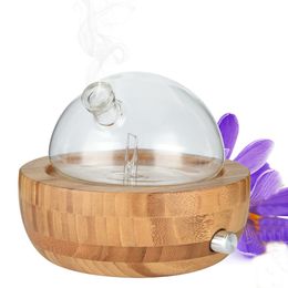 Umidificatore per diffusore di aromaterapia per nebulizzatore di oli essenziali in vetro di bambù