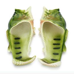 Creative Fish-shaped Male Slippers Word Drag Summer Outdoor Drag Men And Women Beach Shoes Fish Slippers