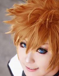 WIGMISS 002149 New Yellow Blonde Anime Short Kingdom Hearts Roxas Layered Wavy Cosplay Hair Wig