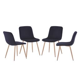 -Jarl Startseite Esszimmer-Sets von 4 Stühle-Stoffe Küchen Stuhlhussen mit Sponge Lining-Modern Dining Side Chair mit festem Metall Rohrschenkel