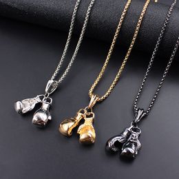 2019 New Fashion Men Boys Mini Boxing Glove Necklace Fitness Boks Eldiveni Kolye Unisex Cool Pendant