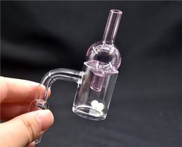 Beveled Edge Quartz Banger+ Carb Cap + terp pearls with 10mm 14mm 18mm Male Female Thick Domeless banger nail for Dab Rig Bong