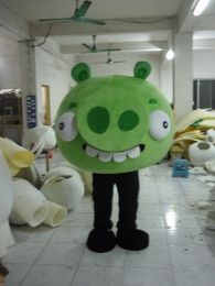 Halloween stupid big pig Mascot Costume Top Quality Cartoon Green Pig Anime theme character Christmas Carnival Party Costumes