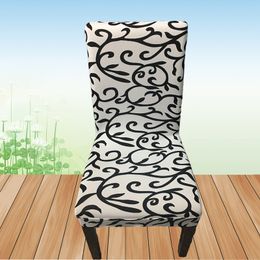 Printing Spandex Elastic Chair Cover Home Dining Chair Seat Cover Kitchen Seat Case Removable Stretch Slipcovers Chair Cover for Banquet