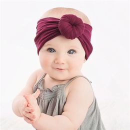 Baby Girls Knot Ball Hair Band Bohemian Infant Headbands Newborn Toddlers Hairbands Nylon Head Wrap Turban Hair Accessories 21 Colours D3502