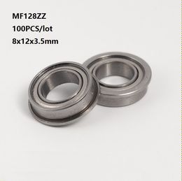 100pcs/lot MF128 MF128ZZ F678ZZ F678-ZZ ZZ Flanged Miniature mini bearings Deep Groove Ball Bearing 8*12*3.5mm 8x12x3.5mm