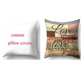 60pcs Free Customize Throw Polyester/cotton Pillow Covers Digital Printing Cushion Covers Promotional Advertising Gifts Pillowcase