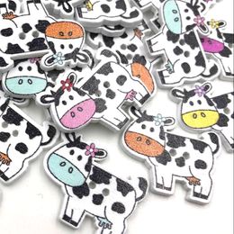 300pc Mix Animals Cows kid's/ Baby Wood Button DIY Craft Sewing WB419