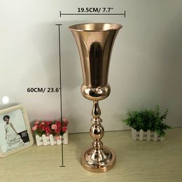 New stylDisplay Flower Stand Candle Holder Road Lead Table Centerpieces Metal Gold Stand Pillar Candlestick For Wedding Candelabra senyu0362