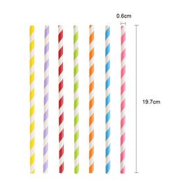 1000Pcs/lot Biodegradable paper straw environmental colorful drinking straw wedding kids birthday party decoration supplies
