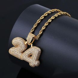 Fashion Letters Pendant Necklace Man Hiphop Jewellery Ice Out Gold Silver Hip Hop Necklace Brand Jewellery
