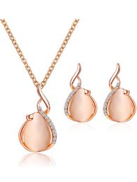new fashion jewelry cats eye bridal jewelry set necklace earrings simple wedding sets