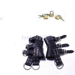 Bondage Ankle Boot Suspension Cuffs Foot Binders Suspension Play 6pcs Padlocks Hanging #R98