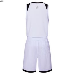 2019 New Blank Basketball jerseys printed logo Mens size S-XXL cheap price fast shipping good quality White W004nQ