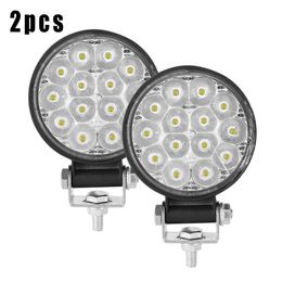 1pc/2pcs/4pcs 9V-30V 160W 3 Inches Round Car Truck Off-Road 16 Bead LED Work Light Spotlight Fog Lamp 16000LM 6000K Work Light