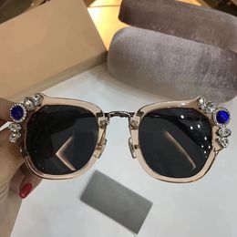 2020 SMU 03S Sunglasses Women Brand Designer Popular Cat Eyes Frame Sunglasses Crystal Metarial Fashion Women Style Come With Pink Case