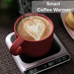 5v Cup Heater Smart Thermostatic Hot Tea Makers 3 Gear Usb Charge Heating Coaster Desktop Heater For Coffee Milk Tea Warmer Pad Y200328