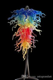 Top Designed Multicolor Hand Blown Glass Chandelier Light Art Deco Modern Crystal Home Decor Glass Pendant Lamps