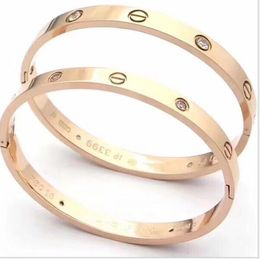 Bracelet bracelet with one word pattern titanium steel rose gold bracelet for girls