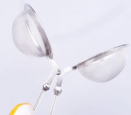 new with handle Creative Stainless Steel tea bag Spoon Tea Mesh Ball Infuser Strainers Teakettles kitchen tools 50pcs