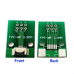 6 pin 0.5mm FPC/FFC PCB connector socket adapter board,6P flat cable one-sided socket for LCD screen interface