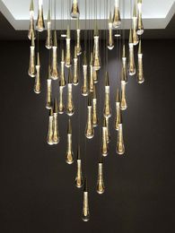 Gold Wassertropfen Kristall kreative Pendelleuchte im europäischen Stil Luxus-LED-Lampen moderne Glas Innenbeleuchtung Restaurant