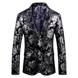 Lozoga Blazer Men Designs Mens Blazers Fashion Slim Fit Suit Jackets Velvet Party Wedding Stage Prom Toastmaster For Man