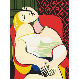 DIY Oil Painting By Numbers Dream [Pablo Picasso]50*40CM/20*16 Inch On Canvas For Home Decoration Kits [Unframed]