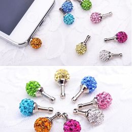 Bling Diamond Anti Dust Plug Universal 3.5mm Cell Phone Earphone Plug For iPhone 5 6 Samsung HTC iPad Colour Random