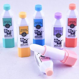 New Arrival moisturizing Cute Milk bottle Lip Balm Colorless Refine Repair Lip Wrinkles For Woman Men baby Winter Lip Care Baby Lips