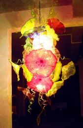 Lamps Hand Blown Murano Glass Flower Chandeliers Light LED Bulbs Art Plates Chandelier Lighting Lamp
