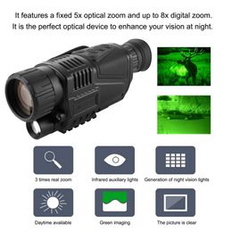 Цифровое ИК -ночное видение инфракрасная монокулярная камера видеокамера Функциональная телескоп видео рекордер