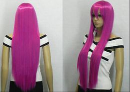 WIG free shipping purple mix long STRAIGHT health hair full wig