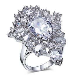Fashion-Unique Design and High Quality! Rhodium plate with 5 Colors Cubic Zirconia Stones Party Rings
