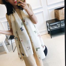 Wholesale-Designer scarf bow print silk scarf ladies beach towel air conditioning large shawl