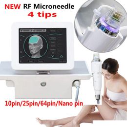 Design 4 tips Fractional RF Microneedle Face Skin Care Gold Micro Needle Acne Scar Stretch Mark Removal Treatment