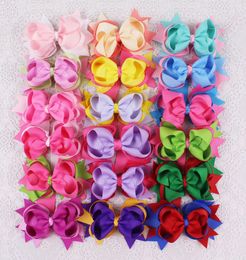 Kids Girls Ribbon Bows Clips with Hairpins Boutique Navy Red Pink Bow Hairclips Headwear Fastion Hair Accessories HD3441