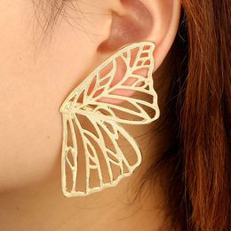 Hollow Butterfly Drop Dangle Earring for Women Gold Silver Metal Big Wing Pendant Earrings Party Statement Jewelry Brincos Gift
