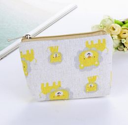 20pcs Elephant Lion Printed Vintage Zipper Pencil Case Cute Portable Min Key Coin Purse Makeup Bag