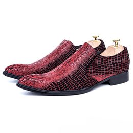 Snake Pattern Genuine Leather Men Shoes Business Formal Dress male paty prom shoes Plus Size Party Italian Shoes