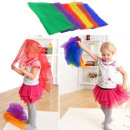 Colourful Children Gymnastics Square Scarf Outdoor Game Toy Sports Dance Interactive Handkerchief Educational Toy 20 Colours to choose