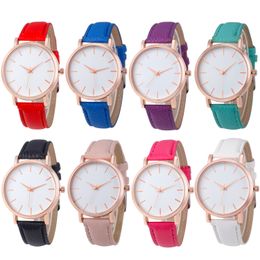 2019 Fashion simple design Unisex mens women lady students leisure leather watches casual dress quartz sport wrist watches for men women